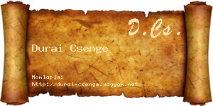 Durai Csenge névjegykártya
